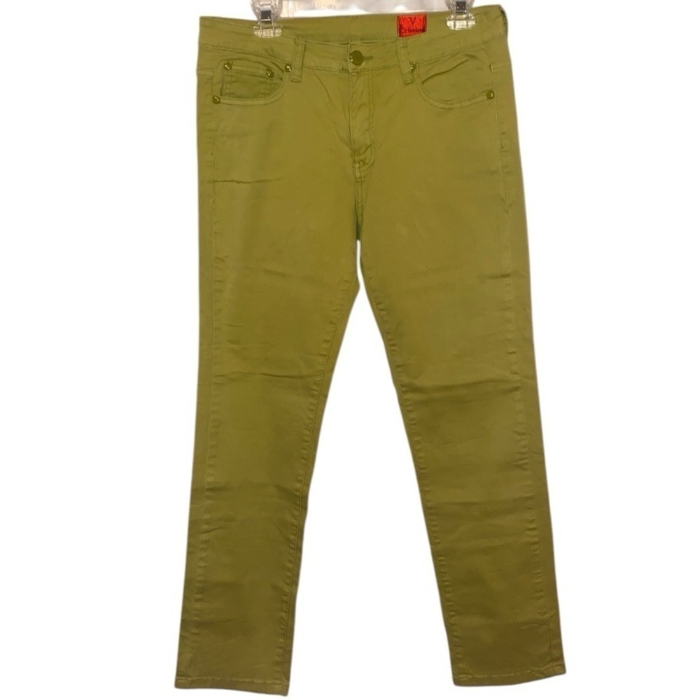 V CRISTINA Skinny Fit Vintage Style Jeans in Lime Green Size 10
